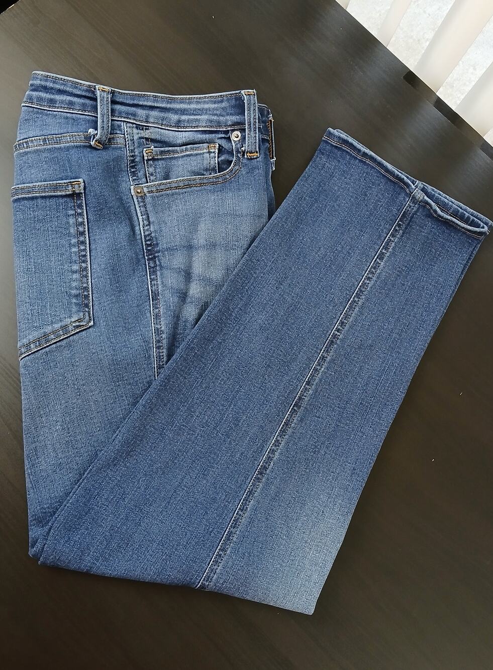 Universal Thread High Rise Everyday Straight Jeans 12R 33x29 med wash blue denim